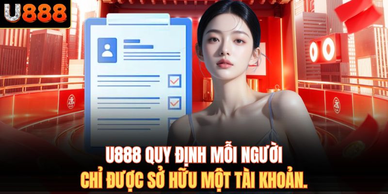 U888 quy định mỗi người chỉ được sở hữu một tài khoản.
